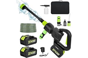 BILIVRY Cordless Pressure Washer, Portable Power Washer Battery Pressure Jet Washer 28 Bar/406 PSI with 2 Pack Battery, 6 In 1 Nozzle, Foam Pot, 16FT Hose for Patio Cleaning and Car Washing