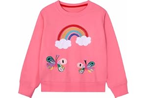 Gumyoss Sudaderas Niña Unicornio sin Capucha Algodón Pullover para Infantil Niña Cuello Redondo Sweatshirt Otoño Invierno Ropa para Niñas de 2-9 Años