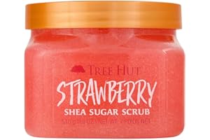 Tree Hut Strawberry Shea Sugar Scrub, 510.3 g, Ultra Hydrating and Peeling Scrub for Nourishing Essential Body Care