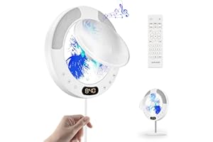 MAITE Circular CD Player with Bluetooth,Portable CD player with Table Stand/Remote Control, Home Music Player with Built-In HIFI Speakers, USB Port, 3.5 mm AUX Headphone Jack.