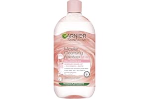 Garnier Micellar Rose Cleansing Water 700ml, Gentle face Cleanser & Makeup Remover, Hypoallergenic. Vegan Formula, Suitable For Dull And Sensitive Skin, Glow Boosting Formula, Dermatologically Tested