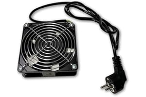 Welly Enjoy IT WY40040 - Ventilador de 220V para bastidor (cable de conexión 2 m, enchufe Schuko) color negro