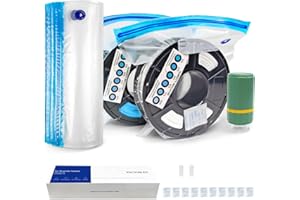YOOPAI Sacchetti Sottovuoto per Filamenti di Stampante 3D con Pompe Auto, 10 Riutilizzabili Sottovuoto a Vuoto 34 * 30cm, Bolsa de Vacio Filamento Kit Con Prácticos Accesorios