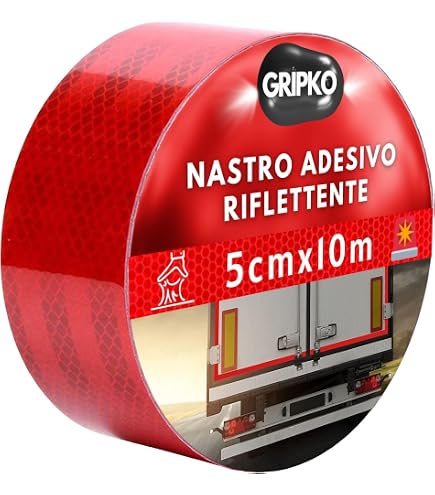 23m Nastro Adesivo Catarifrangente Rosso,Alta Intensità Adesivo Catarifrangente,Alta Visibilità per Esterni Nastro Riflettente,per Auto,Moto,Bicicletta,Attività Notturna,Marcatura Industriale