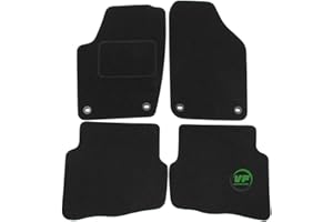 J&J AUTOMOTIVE | Velours Fußmatten Autotepiche Passend Für Polo 9N / 9N3 2002-2009, Genaue Passform, rutschfeste Untregrund, Verstärkt Im Pedalbereich, Vorne Und Hinten, mit Befestigungen