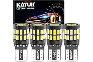 KATUR 194 T10 W5W 168 LED Light Bulb Super Bright 6000K Xenon White 30-SMD 3014 Chips 12-24V CANBUS Error Free LED Bulb Replacement for Car Dome Map Door Courtesy License Plate Light(Upgraded Version)