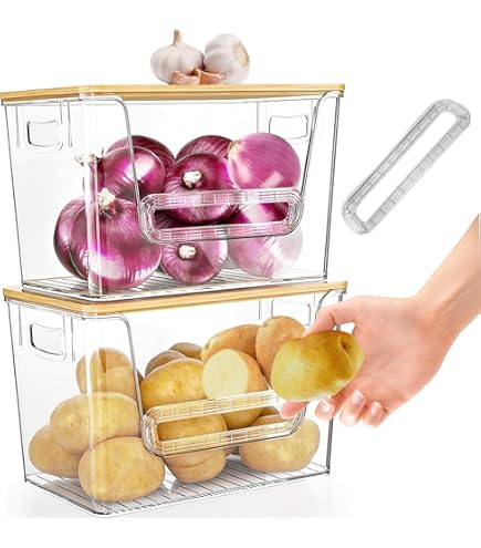 Set van 4 aardappeldozen, voorraadpotten voor de keuken