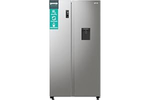 Gorenje NRR 9185 EAXLWD Side by Side Kühl-Gefrierkombination, Made in Europe, EEK E, NoFrostPlus, Inverter-Kompressor, Crisp Zone, ConvertActive Zone, FastFreeze, 178,6 cm, Edelstahl