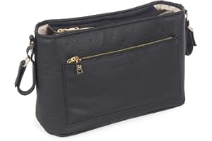 Pasito a Pasito. Bolso organizador para Carro de Bebé London. Bolsa Canastilla de polipiel. Práctico, elegante y espacioso para llevar lo necesario en el paseo. Color Negro.