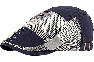 BIGOCO Gorra Boinas Plana Respirable Hombre,Gorras Irlandesa Ajustable Cabbie Gatsby Cap,Newsboy Casquillo Sombreros,Clásico Flat Cap con Visera Sombrero