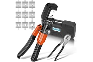 Hydraulisk krimpningstång med kabelsax, 9 uppsättningar krimpformer 4–70 mm² för kabelarbete, bilreparation, trådnätsskyddsrä