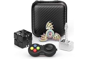 LNCOJOLM Fidget Toys Pack for Teen Kids Adults, Dragon Fidget Spinner Infinity Cube Block Hammer Hand Spinner Fidget Pad for Stress Anxiety Relief, Birthday Gift Party Favor Bag Filler