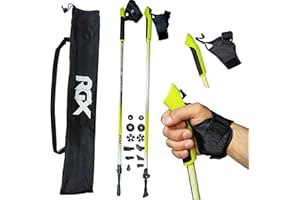 WeLLIFE Bastones de Senderismo y Marcha Nórdica Longitud Regulable Telescópicos en Aluminio Ultra Ligero con Sistema Click & Go Empuñadura en EVA