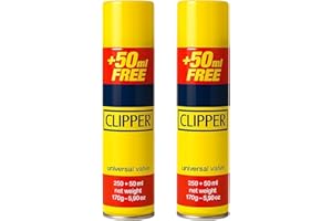 UR CHOICE Genuine Clipper Gas Lighter Refill Pack of 2, 300ml Universal Camping Gas for Lighters, Clippers, BBQ & Cooking, Safe & Reliable Fuel Solution