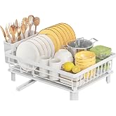 Dish Drainer Large Dish Drainer with Drip Tray Stainless Steel Dish Drainer with Draining Board and Rotating Spout Dish Drainer for Space-Saving