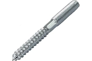 AERZETIX - Lot de 10 - Vis à double filetage - Goujon - patte à vis - métal/bois avec ou sans cheville - Ø8x80mm - en аcier zingué - couleur Argent - C44777