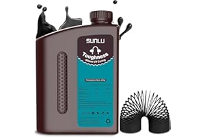 SUNLU High Toughness 3D Printer Resin 2KG, Enhanced Flexible 3D Printing Photopolymer Resin, 405nm UV Fast Curing 3D Resin for Most LCD DLP SLA Resin 3D Printers, Bendable and not Brittle, 2000g Black
