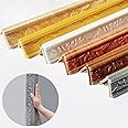 7.5ft Crown Molding Trim Self Adhesive Wall Edging Strip, Flexible Thick Ceiling Molding Peel off & Stick, Baseboard Foam Wall Trim Wallpaper Border for Mirror Edge Home Decor(Color:Pear wood)