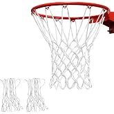 JXCTNNU Basketball Net 2 Pieces Basketball Net 12 Loops Standard Size Replacement Basketball Nets Fits Indoor Basketball Hoop