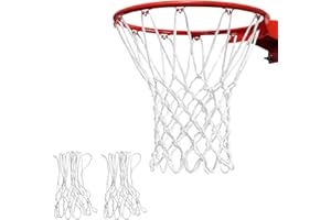 JXCTNNU Basketballnetz 2 Stück Basketball Ersatz Netz für Basketballkorb Outdoor für Standard 12 Schlaufen Basketballkorbnetz für Drinnen und Draußen