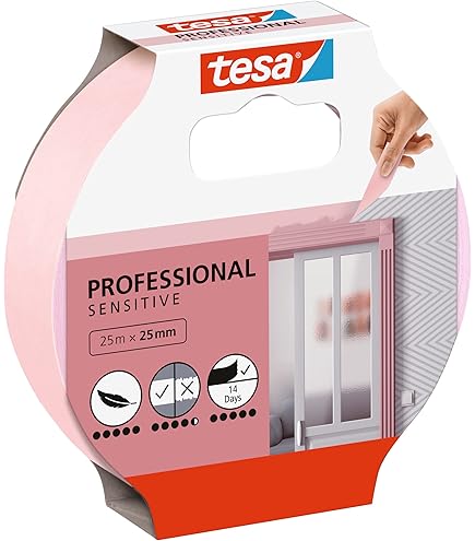 Tesa Maskeringstape 25mmx50m 4333 Roze - De Boer