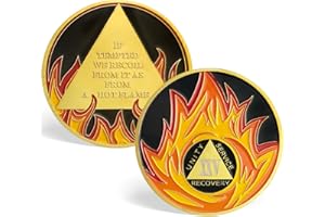 CHURYUML - 25 Years Sobriety Coin with AA Coins and Medallions, Sobriety Gifts for Men and Women, Anonymous Alcoholic Sober Chips for Addiction Recovery