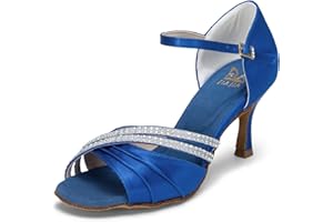 JIAJIA 20524 Latin Women's Sandals 2.95'' Flared Heel Super Satin Dance Shoes