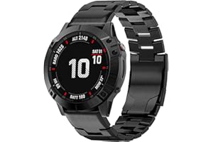 Abanen Titan-Uhrenarmbänder für Fenix 8 51 mm/Epix Pro 51 mm/Fenix 6X/Fenix 5X/Fenix 7X/Enduro, Schnellverschluss-Armband mit Edelstahlschnalle für Garmin Tactix Delta, Schwarz