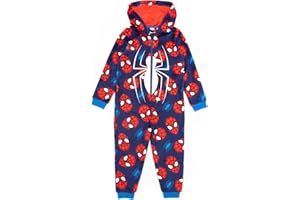 Marvel Spider-Man Onesie Pigiama Boys Bambini Bambini Supereroe Personaggio PJ