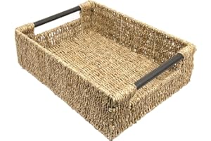 Woodluv Storage Baskets, Storage baskets for Shelves, Storage Box Organiser, Baskets to make hampers With Wood Handles -Extra Large