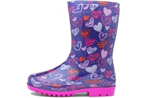 SHOE ZONE shoezone - Sunny Girls Purple Love Hearts Welly