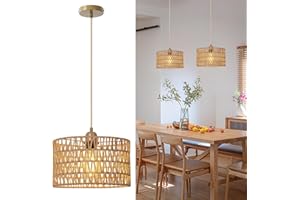 ‎FORCOSO FORCOSO Pendelleuchte Esstisch, Boho Style Rattan Hängelampe Ø29cm, Esstischlampe Esszimmerlampe Hängeleuchte, E27 Deckenlampe Lampe Hängend für Wohnzimmer Schlafzimmer Esszimmer Esstisch Küche