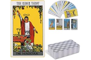 NHPY 1 Pièce Tarot Jeu de Tarot Divinatoire Tarot Traditionnel Jeu de Cartes pour Ésotérisme Divination Voyance Débutant