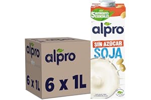 ‎ALPRO Alpro Sojadrink – Vegan und milchfrei – Von Natur aus laktosefrei und fettarm – Reich an pflanzlichen Proteinen, beinhaltet Calcium und Vitamine – 8 x 1 L – Haltbar
