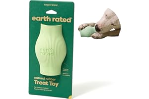 Earth Rated Jouet distributeur de friandises pour chien, jouet d'enrichissement pour chiens adultes et chiots, alimentation lente, passe au lave-vaisselle et au congélateur, caoutchouc naturel, taille