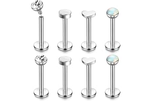 Chriscoco 16G G23 tytanowy labret sztyft wewnętrznie gwintowany kolczyk do wargi kolczyk do nosa tragus kolczyk tragus helix piercing medusa labret piercing biżuteria złoty/srebrny/różowe złoto tragus