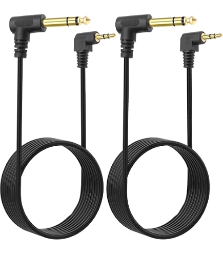 SinLoon Audiokabel – 6,35 Mm Mono Naar 3,5 Mm Mono – 1,8 M – Met 90° Haakse Stekker – Vergulde Connectoren – Geschikt Voor Gitaar, Mixer, Versterker En Meer