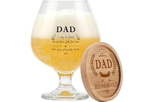 Funnli Dad Gifts, 510ml Beer Glasses Gifts for Dad, Personalised Glasses Dad Birthday Gifts, Fathers Day Wedding Day Christmas Gifts for Dad from Daughter Son