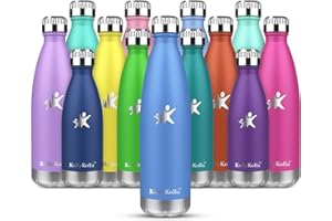 ‎KOLLYKOLLA KollyKolla Thermosflasche,Trinkflasche Edelstahl 350ml, 500ml, 650ml,750ml-Auslaufsicher Thermoskanne, BPA-Frei Wasserflasche für Kinder, Sprudel, Sport, Uni, Schule, Fitness, Outdoor, Camping