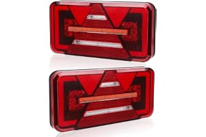 Yinaolan 2 st LED-bakljussats, 12V/24V super ljusstarka LED-släpvagnsbakljus, IP67 vattentäta bakljus med broms-, blink-, stånd-, backljus, dimljus för lastbilar, husvagn, skåpbil, traktor