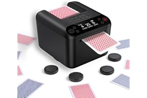 OBLITZON Automatic Card Dealer Machine, 180°/360° Rotating with 4 Wireless Remotes, for 1-3 Decks & Up to 12 Players, Built-in Game Modes, Rechargeable for Poker, Blackjack, Texas Holdem, UNO & More Card Games