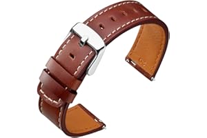 ANNEFIT Bracelets de Montre en Cuir Véritable 18mm 19mm 20mm 21mm 22mm, Bandes de Remplacement a Dégagement Rapide