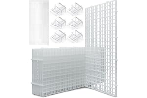 LINLAN 8 Pezzi 15 x 30 cm Divisore per Acquario, Vassoio Inferiore Filtro, Pannello a Griglia per Filtrazione Fai-da-Te e Protezione Fondo nell'Aquascaping (Bianco con Staffa Copertura Dell'acquario)