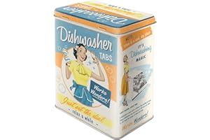 Nostalgic-Art Retro puszka L, 3 l, Dishwasher Tabs – Pomysł na prezent do domu, duży pojemnik z metalu na tabletki do zmywarki, Styl vintage