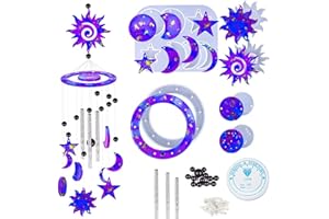 WUBAYI Solar-Windspiel-Silikonformen, Traumfänger-Harzform-Set, Windspiel-Set, Party-Dekoration, hausgemachtes Basteln
