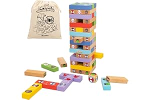 WOOMAX Spidey - Juego de bloques de madera apilables, Juguetes para niños, Juegos de mesa para niños (48750)