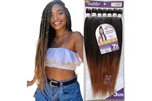 SER MULHER CAPELLI SINTETICI JUMBO PER TRECCINE AFRICANE. 609 GR, 75cm UN PACCHETTO PER COMPLETARE IL LOOK. HAIR BRAIDING EXTENSION (T1B/27 CASTANO DEGRADEE)