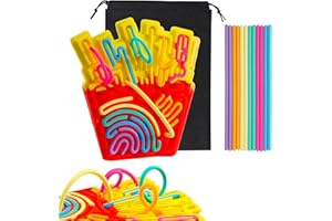 JurciCat Zestaw Do Aktywności Sensorycznych Torbą Podróżną 12 Przewodami Akcesoriów Tablica Sensoryczna Wykonana Silikonu Dwustronna Zabawka Dla Dzieci Od 3 Latdorosłych Gra Aktywna (kolorowy)