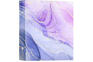 Lanpn Photo Album 6x4 600 Pockets, Large Capacity Leather Hardcover Large Photo Book that Holds 600 Vertical and horizontal Pictures Violet Gold