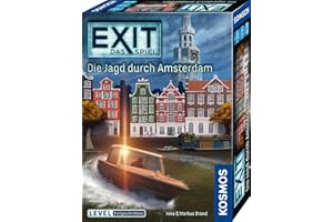 KOSMOS 683696 EXIT - Das Spiel - Die Jagd durch Amsterdam, Level: Fortgeschrittene, Escape Room Spiel, EXIT Game für 1-4 Spieler ab 12 Jahre, EIN einmaliges Gesellschaftsspiel